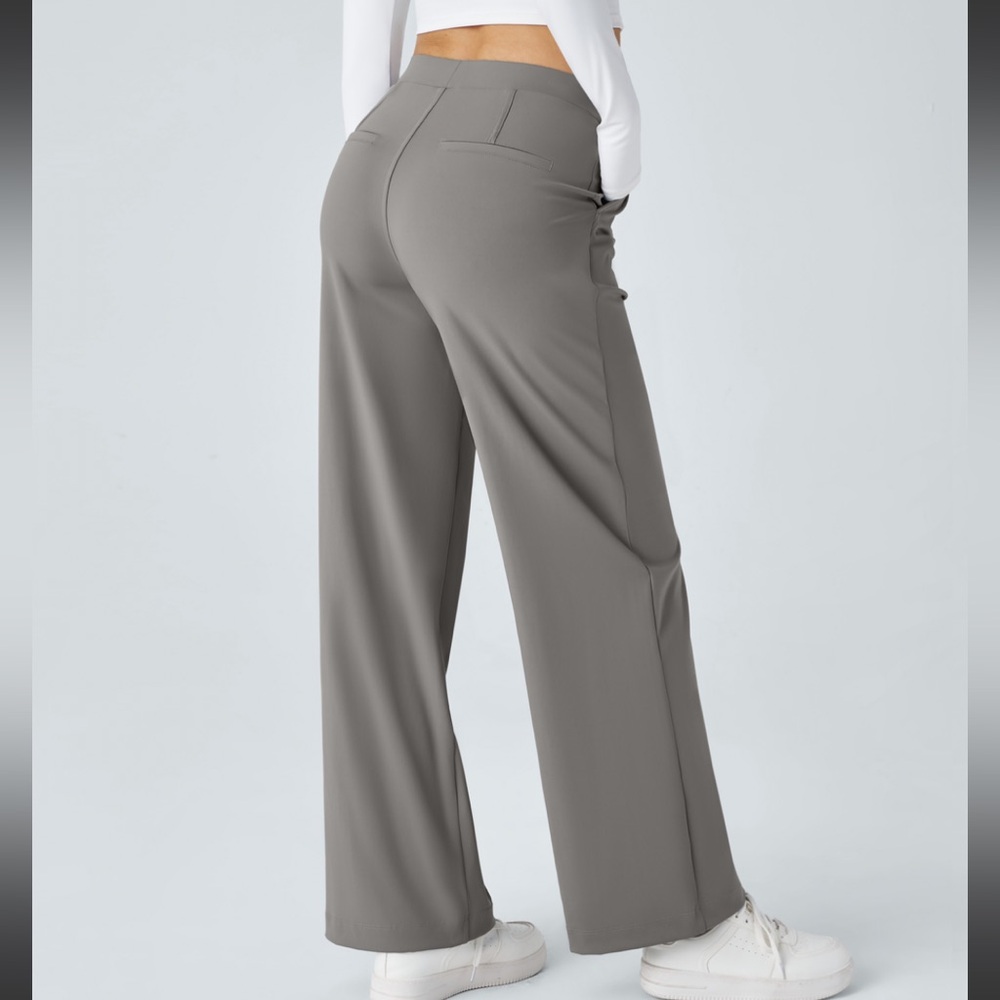 Halara High Waisted Plicated Side Pocket Straight Leg Work Pants